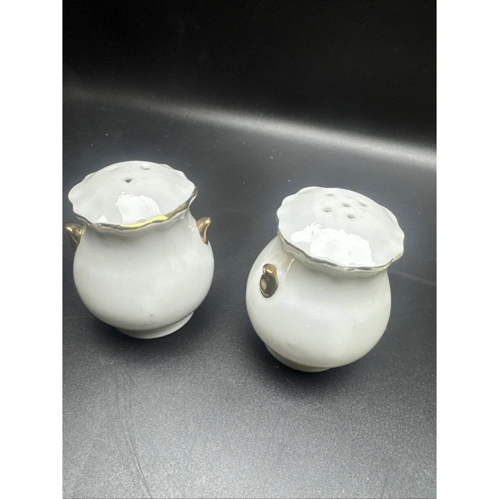 Happy Anniversary Vintage Salt‎ and Pepper Shakers Floral Wedding Bells JAPAN